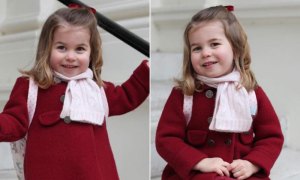 La princesa Charlotte va por primera vez a la guardería (fotos)