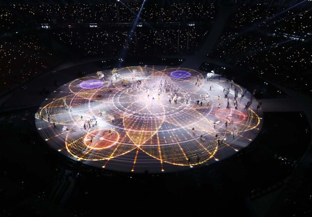 Pyeongchang 2018 Winter Olympics – Opening ceremony – Pyeongchang Olympic Stadium - Pyeongchang, South Korea – February 9, 2018 - A general view shows the opening ceremony. REUTERS/Pawel Kopczynski