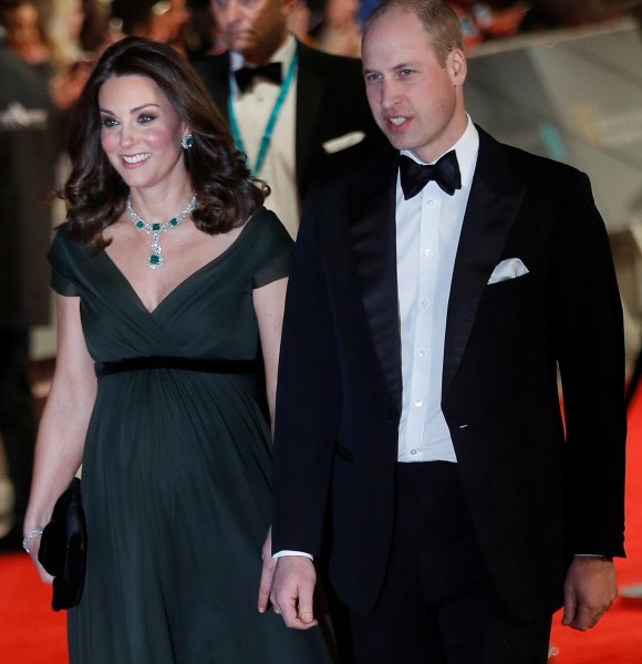 Britain's Prince William and his wife Katherine arrive at the British Academy of Film and Television Awards (BAFTA) at the Royal Albert Hall in London, Britain February 18, 2018. REUTERS/Peter Nicholls