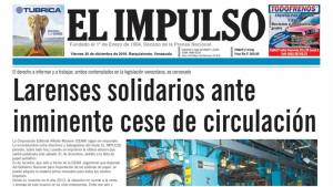 El diario El Impulso tendrá solo edición web por falta de papel