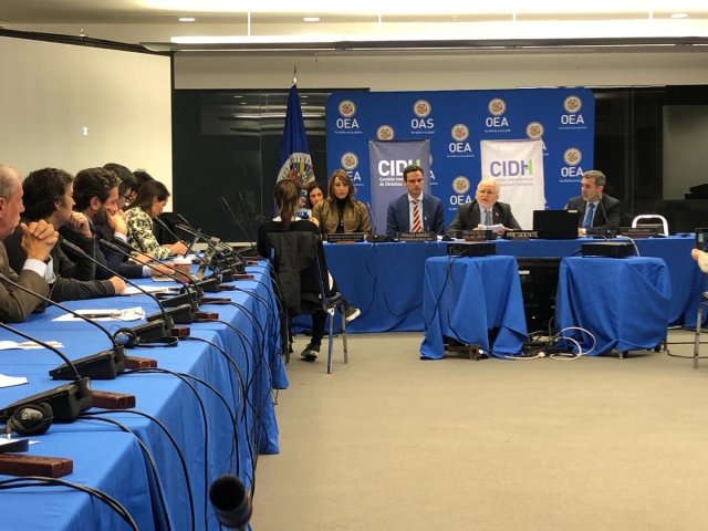La CIDH durante la presentación del informe sobre Venezuela en Washington DC (foto vìa Twitter)