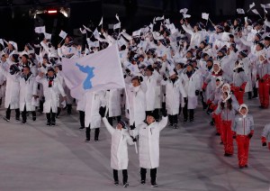 Las dos Coreas desfilan con una sola bandera en la inauguración de los JJOO