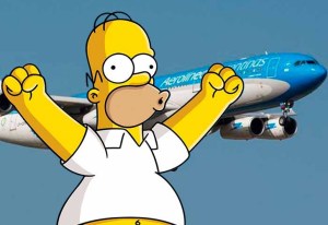 ¡Viral! Homero Simpson se subió a un avión en América del Sur y habló con los pasajeros (Video)