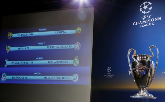 Soccer Football - Champions League Quarter-Final Draw - Nyon, Switzerland - March 16, 2018 General view of the final draw REUTERS/Pierre Albouy