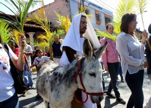 Hatillanos recrearon al Domingo de Ramos con tradicional bajada desde El Calvario