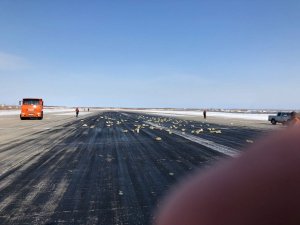 Un avión en Rusia pierde su carga de lingotes en el despegue