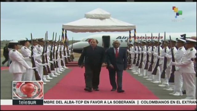 Presidente de Nicaragua, Daniel Ortega, llega a Venezuela para asistir a la XV Cumbre ALBA-TCP (Foto: teleSUR TV ?@teleSURtv)