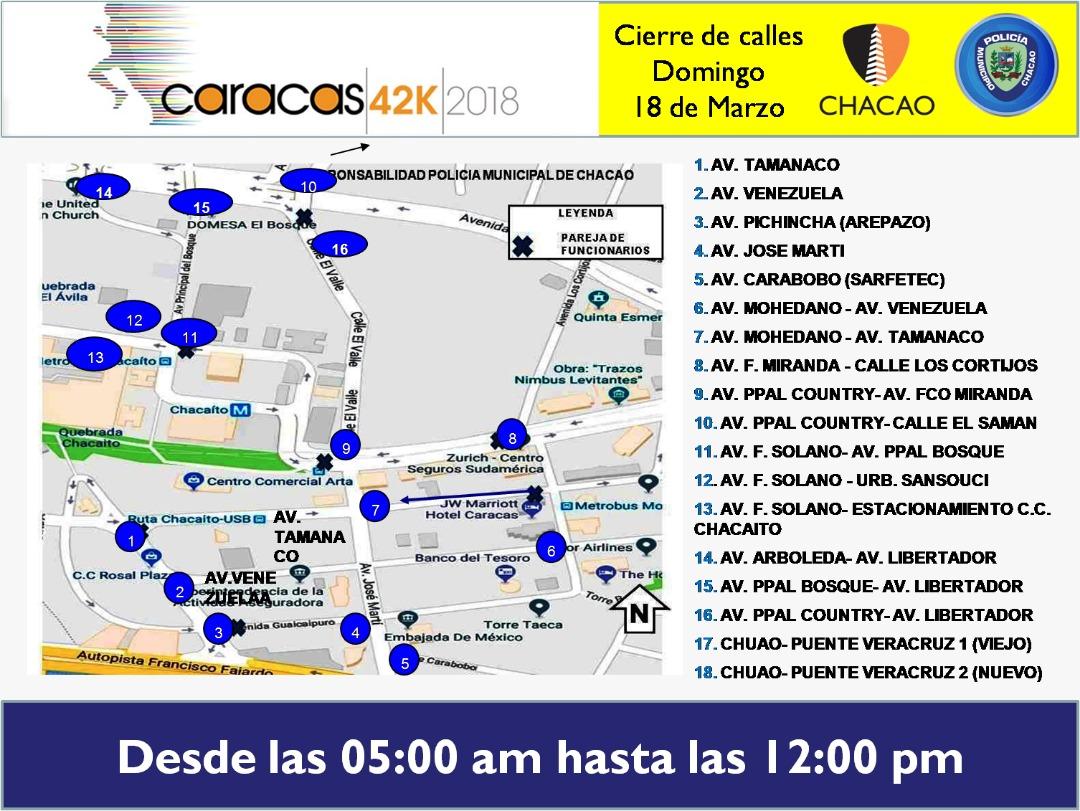 ¡Tome previsiones! Chacao cerrará vías por el Maratón Caracas 42K
