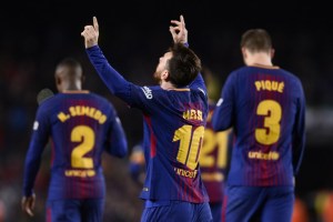 Nuevo triplete de Messi para un Barcelona de récord