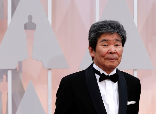 FILE PHOTO - Isao Takahata, one of two best animated film nominees for the film "The Tale of Princess Kaguya," arrives at the 87th Academy Awards in Hollywood, California February 22, 2015. REUTERS/Mario Anzuoni/File Photo