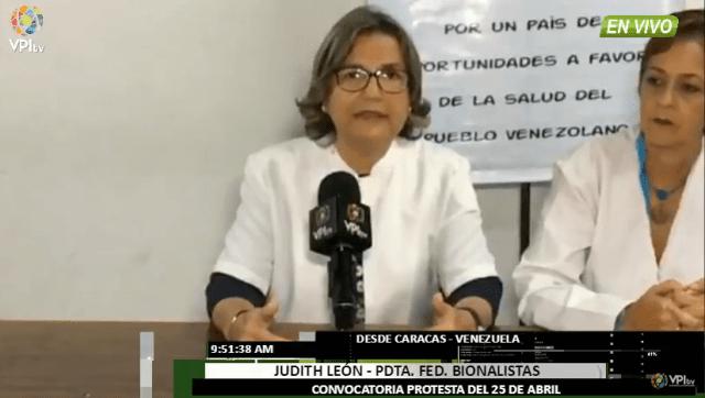 Foto: Judith Leon, presidenta de la federacion venezolana de bioanalisis / VPI