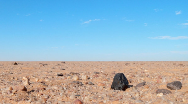 El lugar donde cayó el meteorito. Foto: NASA