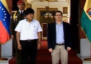 Evo Morales llega a Miraflores para reunirse con Maduro y lo recibe Jorge Arreaza #15Abr