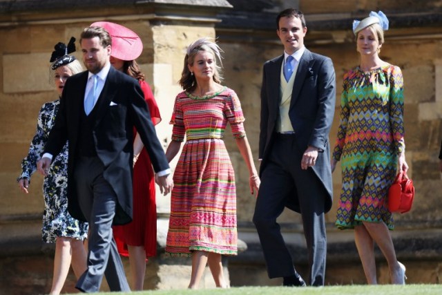 Cressida Bonas arrives for the wedding ceremony of Britain's Prince Harry, Duke of Sussex and US actress Meghan Markle at St George's Chapel, Windsor Castle, in Windsor, on May 19, 2018. / AFP PHOTO / POOL / Chris Jackson