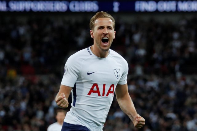 Soccer Football - Premier League - Tottenham Hotspur v Newcastle United - Wembley Stadium, London, Britain - May 9, 2018   Tottenham's Harry Kane celebrates scoring their first goal    Action Images via Reuters/Andrew Couldridge    EDITORIAL USE ONLY. No use with unauthorized audio, video, data, fixture lists, club/league logos or "live" services. Online in-match use limited to 75 images, no video emulation. No use in betting, games or single club/league/player publications.  Please contact your account representative for further details.
