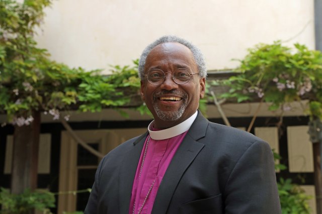 Bishop Michael Curry from the U.S. poses for a portrait at St George's Chapel in Windsor castle ahead of the wedding of Prince Harry and Meghan Markle in Windsor, Britain, May 18, 2018. Steve Parsons/Pool via Reuters
