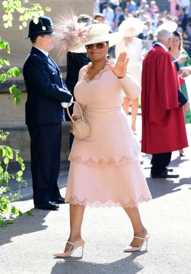 Oprah Winfrey arrives at St George's Chapel at Windsor Castle for the wedding of Meghan Markle and Prince Harry. Saturday May 19, 2018. Ian West/Pool via REUTERS