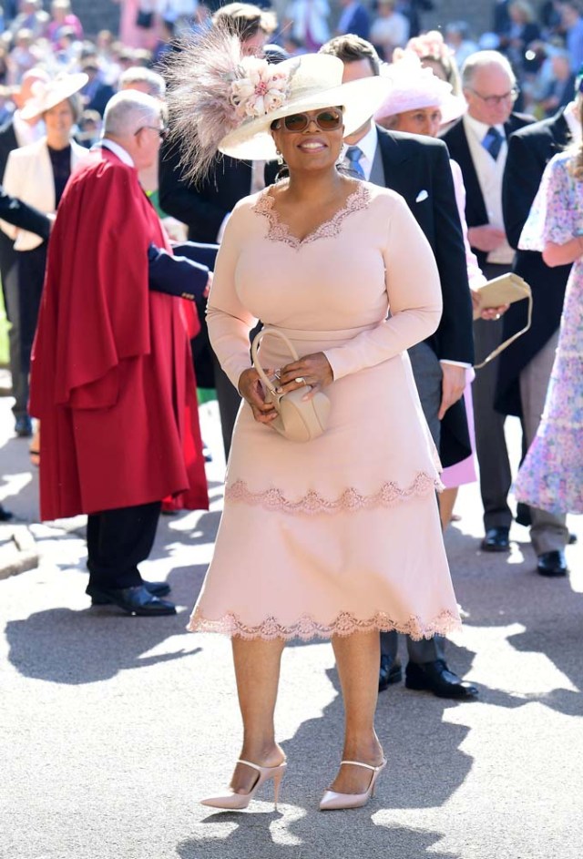 Oprah Winfrey arrives at St George's Chapel at Windsor Castle for the wedding of Meghan Markle and Prince Harry in Windsor, Britain. May 19, 2018. Ian West/Pool via REUTERS