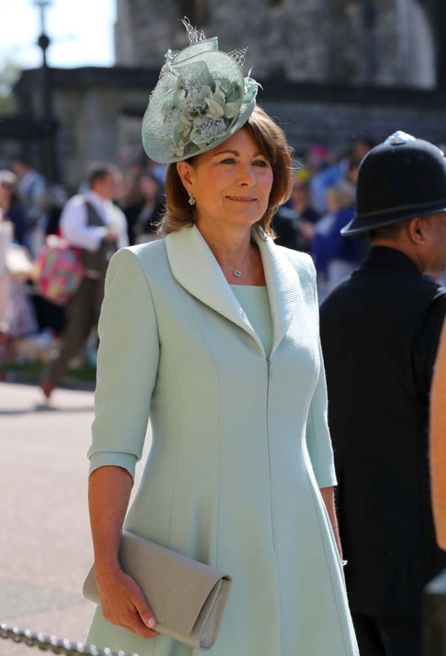 Carole Middleton arrives at St George's Chapel at Windsor Castle for the wedding of Meghan Markle and Prince Harry. Saturday May 19, 2018. Gareth Fuller/Pool via REUTERS