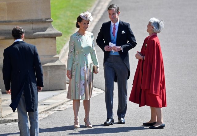 Pippa Middleton arrives with her husband James Matthews to the wedding of Prince Harry and Meghan Markle in Windsor, Britain, May 19, 2018. REUTERS/Toby Melville/Pool