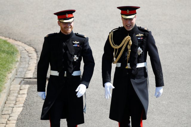 Britain's Prince Harry, Duke of Sussex, arrives with his best man Prince William, Duke of Cambridge, at St George's Chapel, Windsor Castle, in Windsor, Britain, May 19, 2018. Odd ANDERSEN/Pool via REUTERS