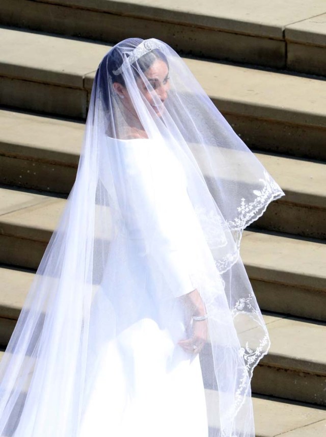 Meghan Markle arrives at St George's Chapel at Windsor Castle for her wedding to Prince Harry in Windsor, Britain, May 19, 2018. Andrew Matthews/Pool via REUTERS