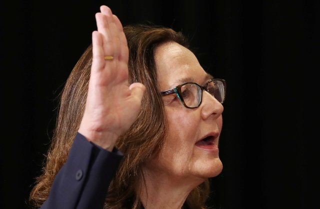 New U.S. CIA Director Gina Haspel is sworn into office during ceremonies at the headquarters of the Central Intelligence Agency in Langley, Virginia, U.S. May 21, 2018. REUTERS/Kevin Lamarque