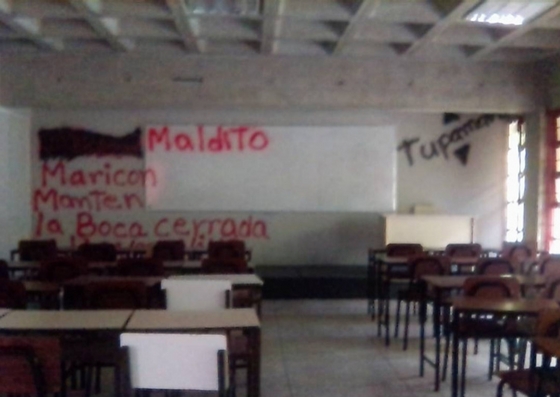 Tupamaros dejan mensajes amenazadores en una aula de la ULA en Mérida (fotos)