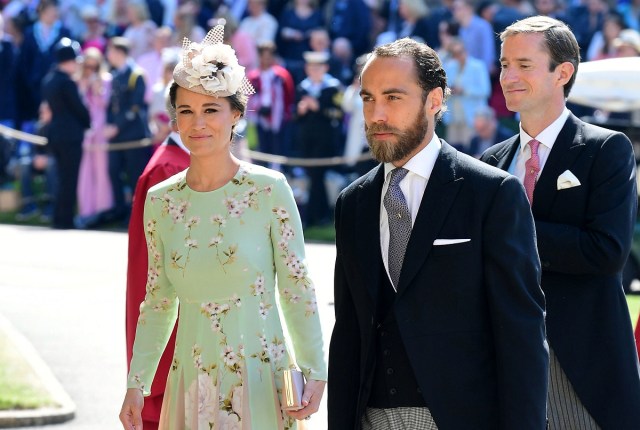Pippa Middleton and James Middleton arrive at St George's Chapel at Windsor Castle for the wedding of Meghan Markle and Prince Harry in Windsor, Britain, May 19, 2018. Ian West/Pool via REUTERS