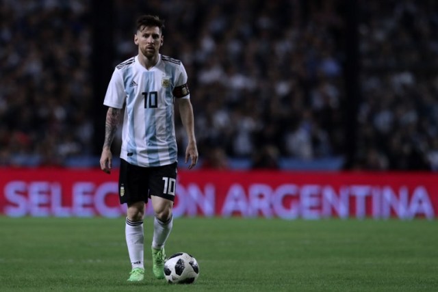 El argentino Lionel Messi aparece en la foto durante el partido internacional de fútbol amistoso contra Haití en el estadio Boca Bombon La Bombonera en Buenos Aires, el 29 de mayo de 2018. / AFP PHOTO / Alejandro PAGNI