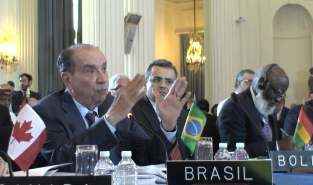 Aloysio Nunes, canciller de Brasil en la OEA. Foto: Captura de pantalla