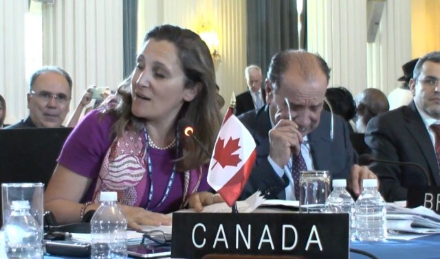 Embajadora de Canadá en la OEA. Foto: Captura de pantalla