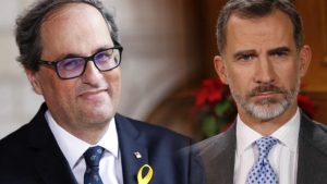 Tenso primer encuentro entre el rey de España y el Presidente catalán