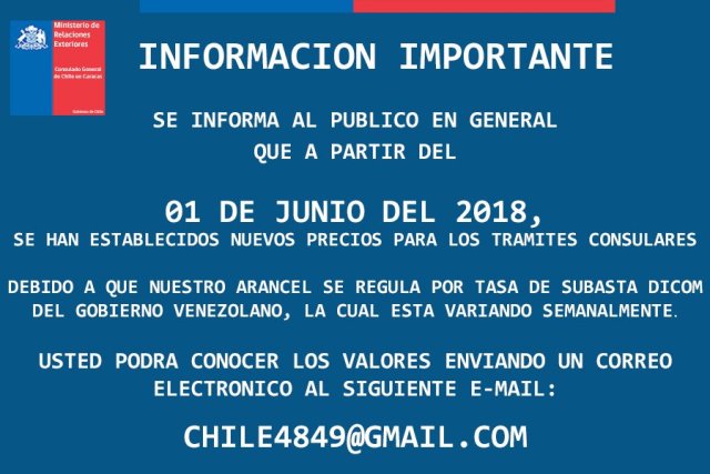 Foto: Nueva requisitos para Visa de Responsabilidad Democrática para Chile / @EChileVenezuela - twitter 