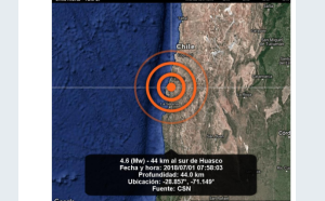 Un sismo de magnitud 4,6 sacude dos regiones del norte de Chile