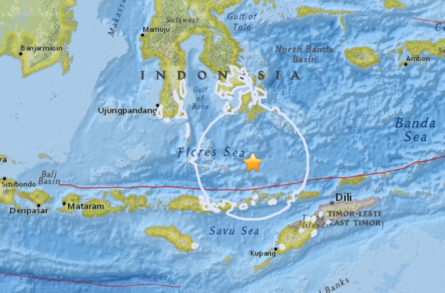 Un sismo de magnitud 6 se registra en el mar de Indonesia