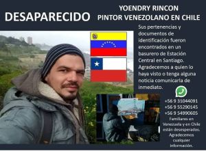 Pintor venezolano desapareció en Chile