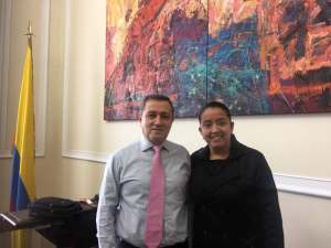 Gaby Arellano se reunió con el Presidente del Senado colombiano