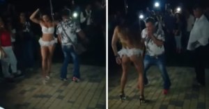 VIRAL: ¡Pobre hombre! Mujer cuaimatizada interrumpe a su marido mientras bailaba con una sensual garota