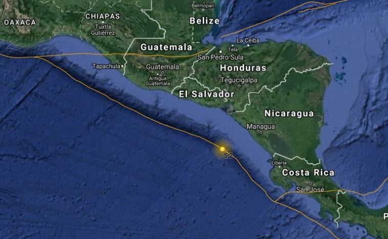 Un sismo de magnitud 5,5 sacude el Pacífico de Nicaragua sin causar daños