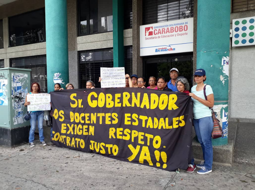 Enfermeras y maestros protestan para exigir salarios dignos en Carabobo #2Ago