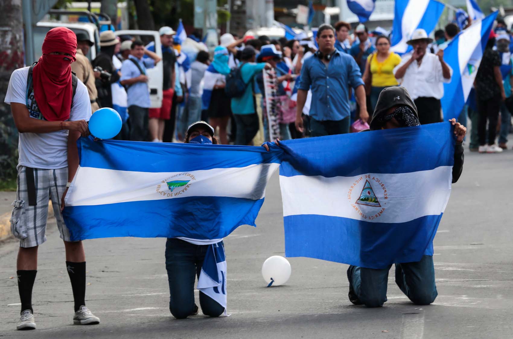 Manifestantes realizan plantón contra el Gobierno de Nicaragua