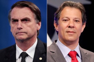 Haddad y Bolsonaro en virtual empate técnico en Brasil, según sondeo