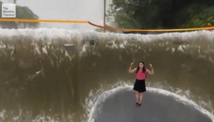 ¡Igualito a Inameh! La impresionante recreación del huracán Florence en el canal del clima de EEUU (video)