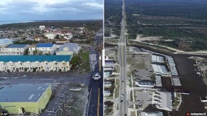 El antes y después del paso del huracán Michael por Mexico Beach, Florida