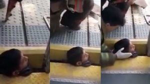 El dramático rescate de un joven que quedó atrapado entre el tren y el andén (video)