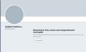 Twitter suspendió temporalmente la cuenta de Padrino López
