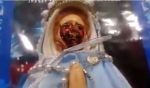 La estatua de la Virgen de la Rosa Mística volvió a llorar sangre en Argentina (Fotos y video)