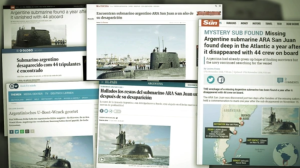 Así reseñaron los medios del mundo el hallazgo del submarino ARA San Juan