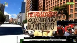 Trabajadores de Metro de Caracas protestan en la avenida Francisco de Miranda #12Nov (video)